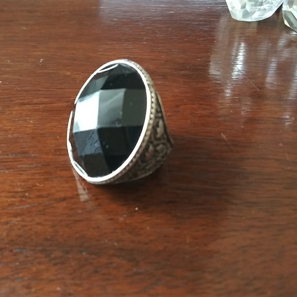 Vintage large onxy ring - Picture 5 of 8